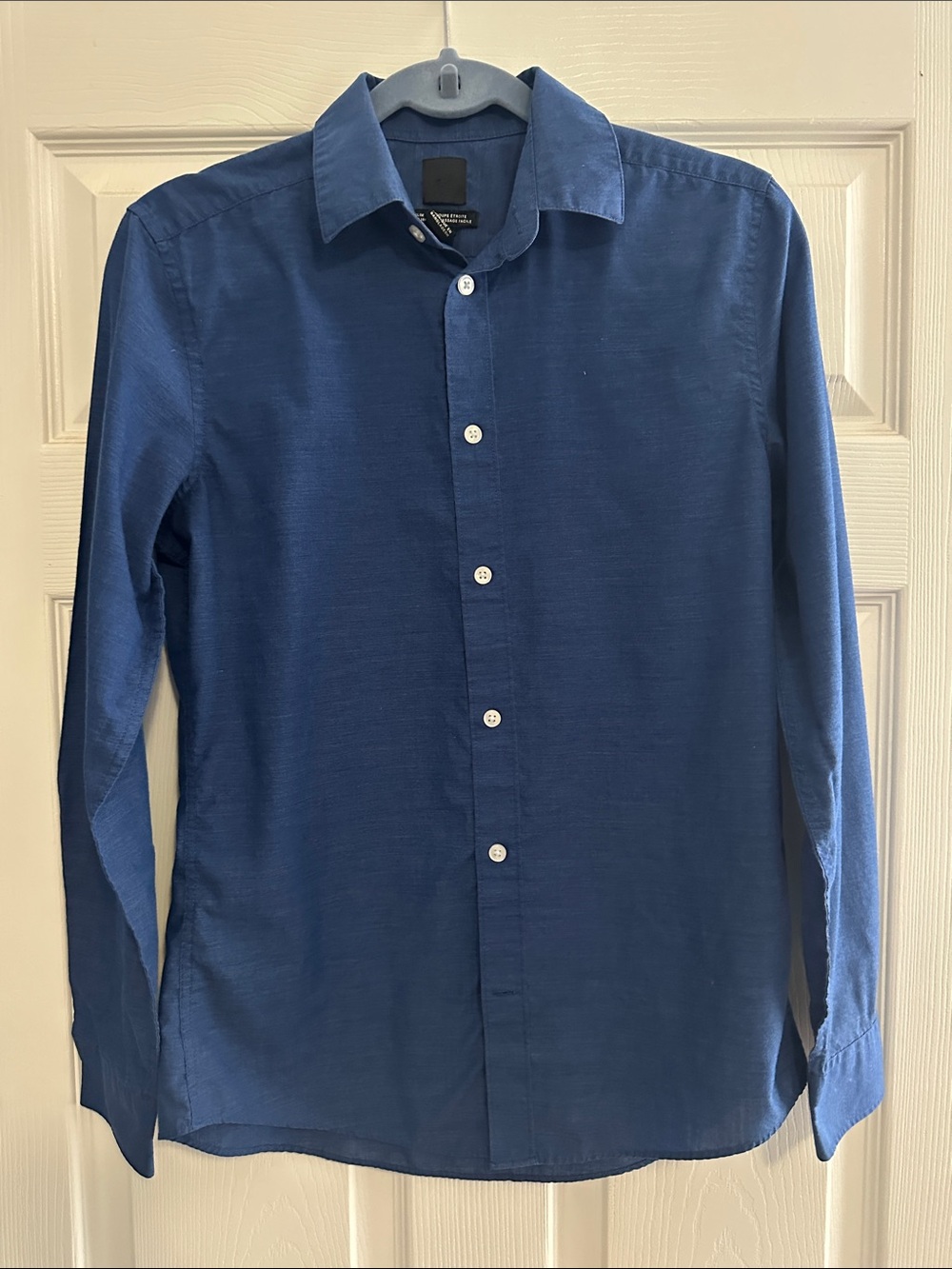 Men's Casual Button-Down Shirt - Blue Slim Fit